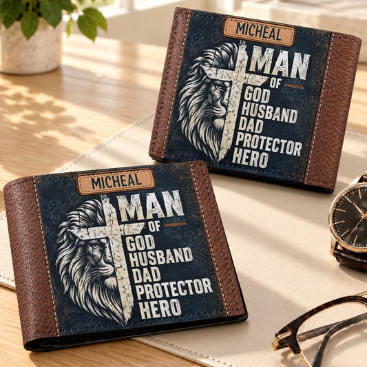 Man Of God, Gift For Him | Personalized Folded Wallet For Men