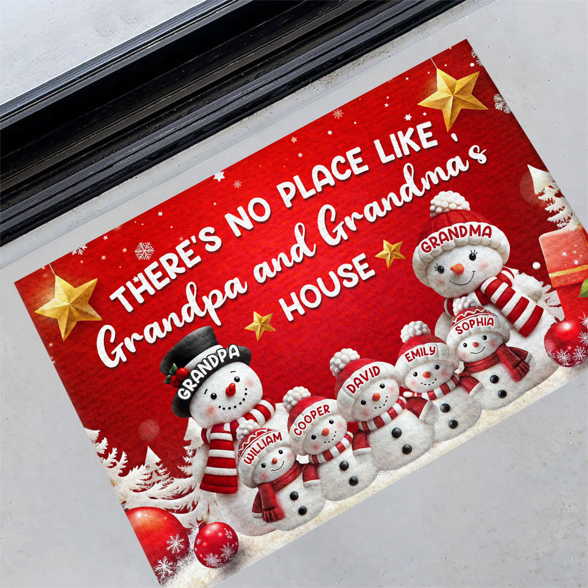 There's No Place Like Grandpa and Grandma's House, Gift For Family - Personalized Doormat