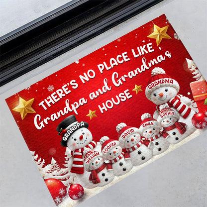 There's No Place Like Grandpa and Grandma's House, Gift For Family - Personalized Doormat