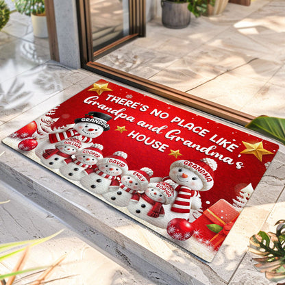 There's No Place Like Grandpa and Grandma's House, Gift For Family - Personalized Doormat