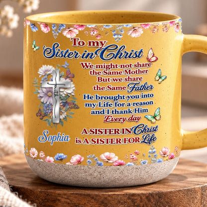 To My Sister In Christ, Gift For Sister | Personalized Pottery Mug