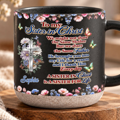 To My Sister In Christ, Gift For Sister | Personalized Pottery Mug