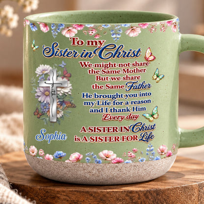 To My Sister In Christ, Gift For Sister | Personalized Pottery Mug