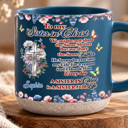 To My Sister In Christ, Gift For Sister | Personalized Pottery Mug