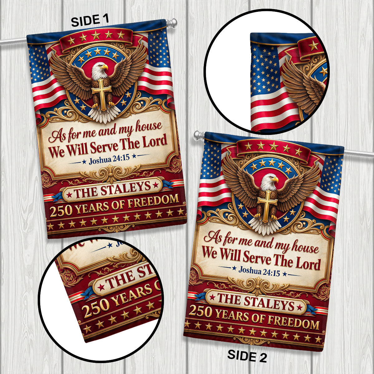 As For Me And My Family We Will Serve The Lord - Personalized Garden Flag