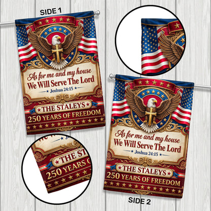 As For Me And My Family We Will Serve The Lord - Personalized Garden Flag
