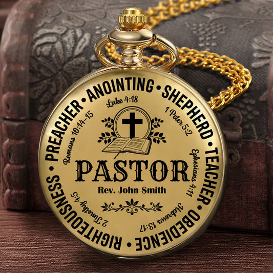 Pastor Definition, Gift For Pastor - Personalized Pocket Watch
