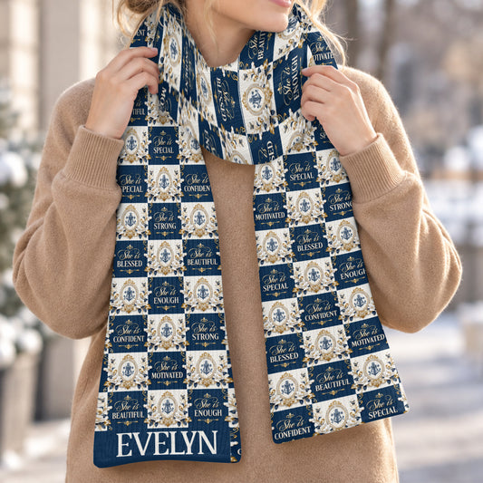 She Is Blessed, Gift For Her | Personalized Scarf