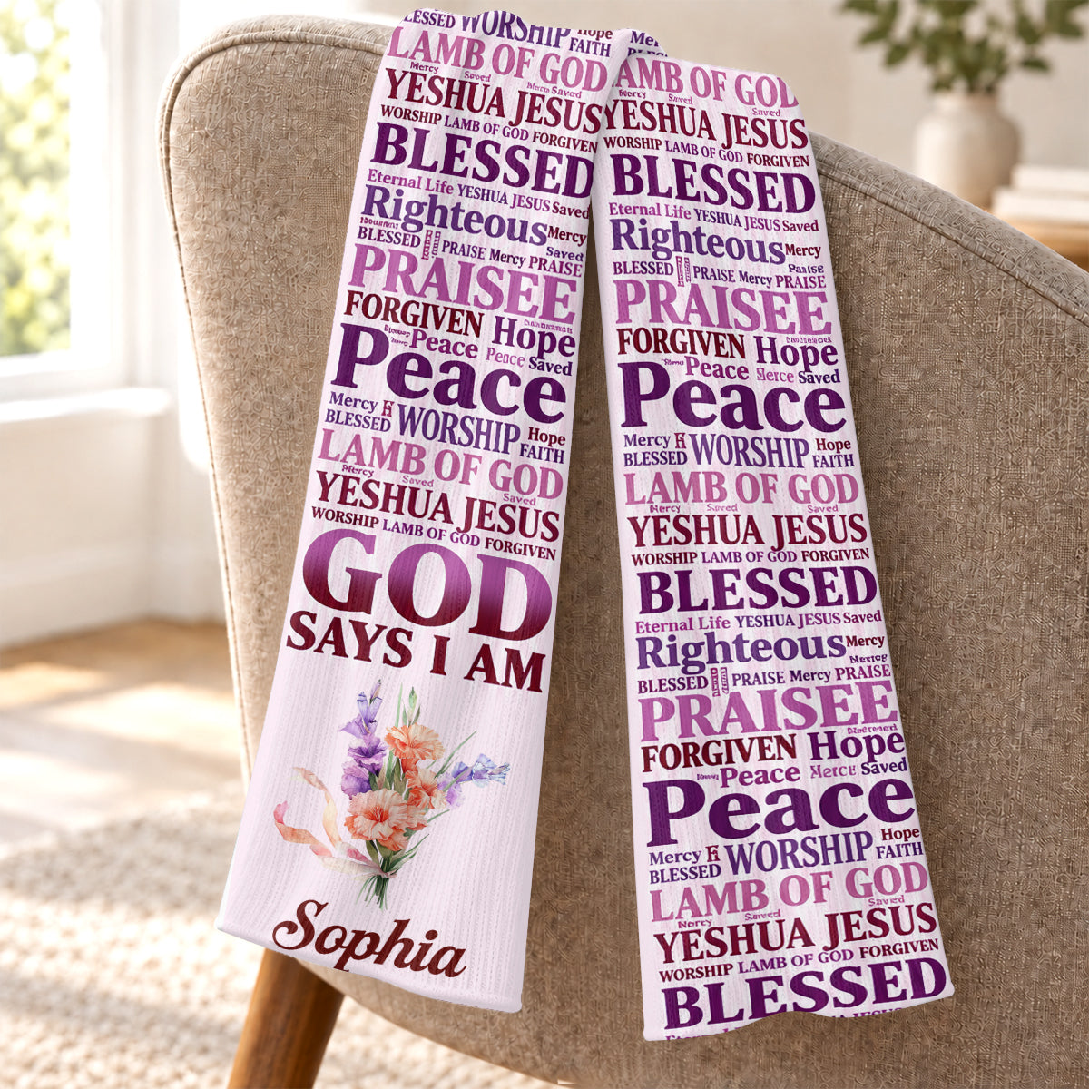 God Says I Am, Gift For Women | Personalized Scarf