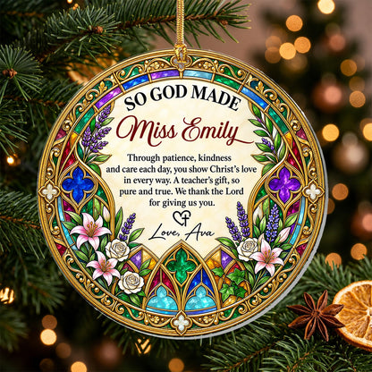 Christ's Love In Every Way, Gift For Teacher | Personalized Suncatcher Ornament