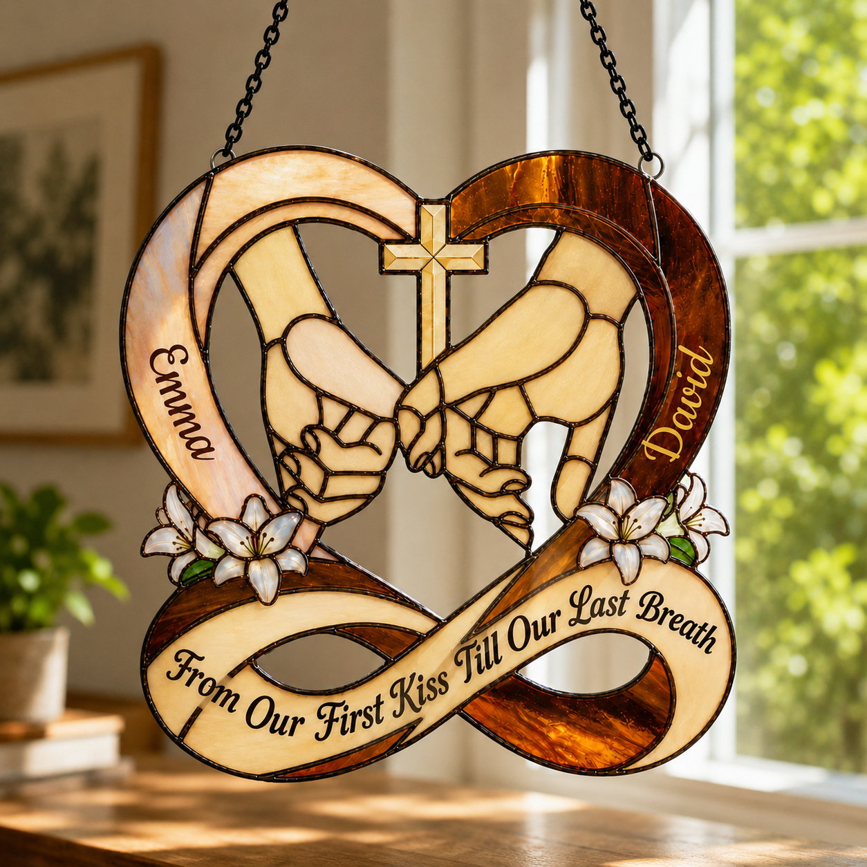 God Knew My Heart Needed You, Gift of Connection | Personalized Acrylic Suncatcher