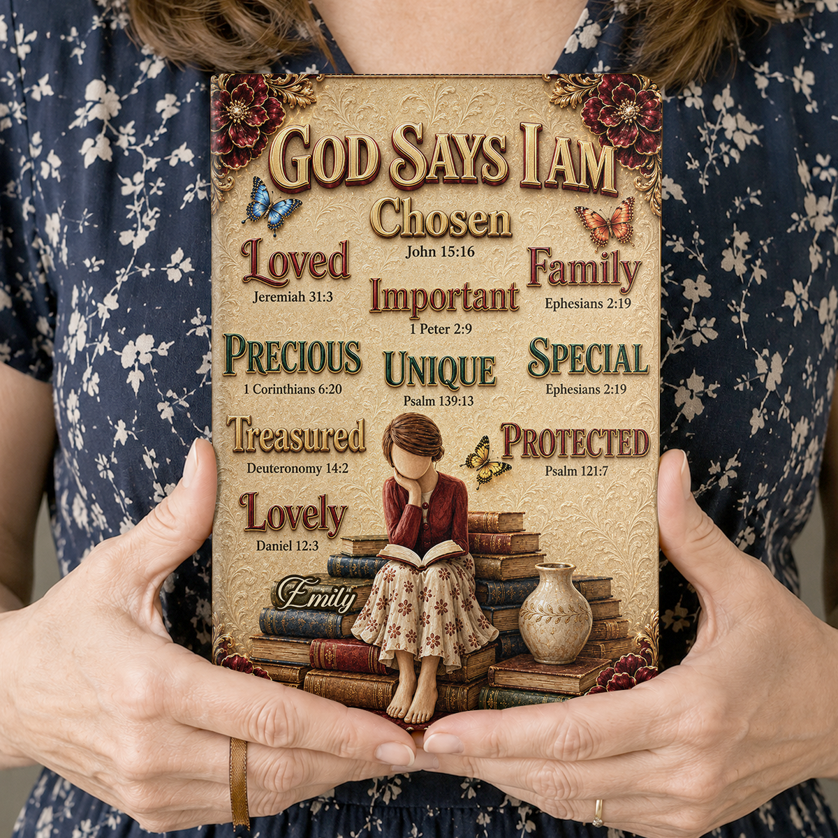 God Says I Am, Gift For Women | Personalized Leather Cover Notebook