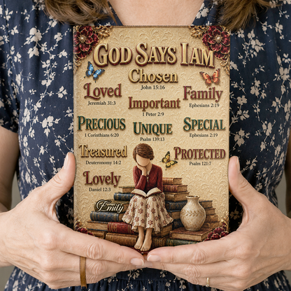 God Says I Am, Gift For Women | Personalized Leather Cover Notebook