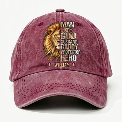 My Hero, Gift For Man - Personalized Custom Vintage Washed Denim Cap