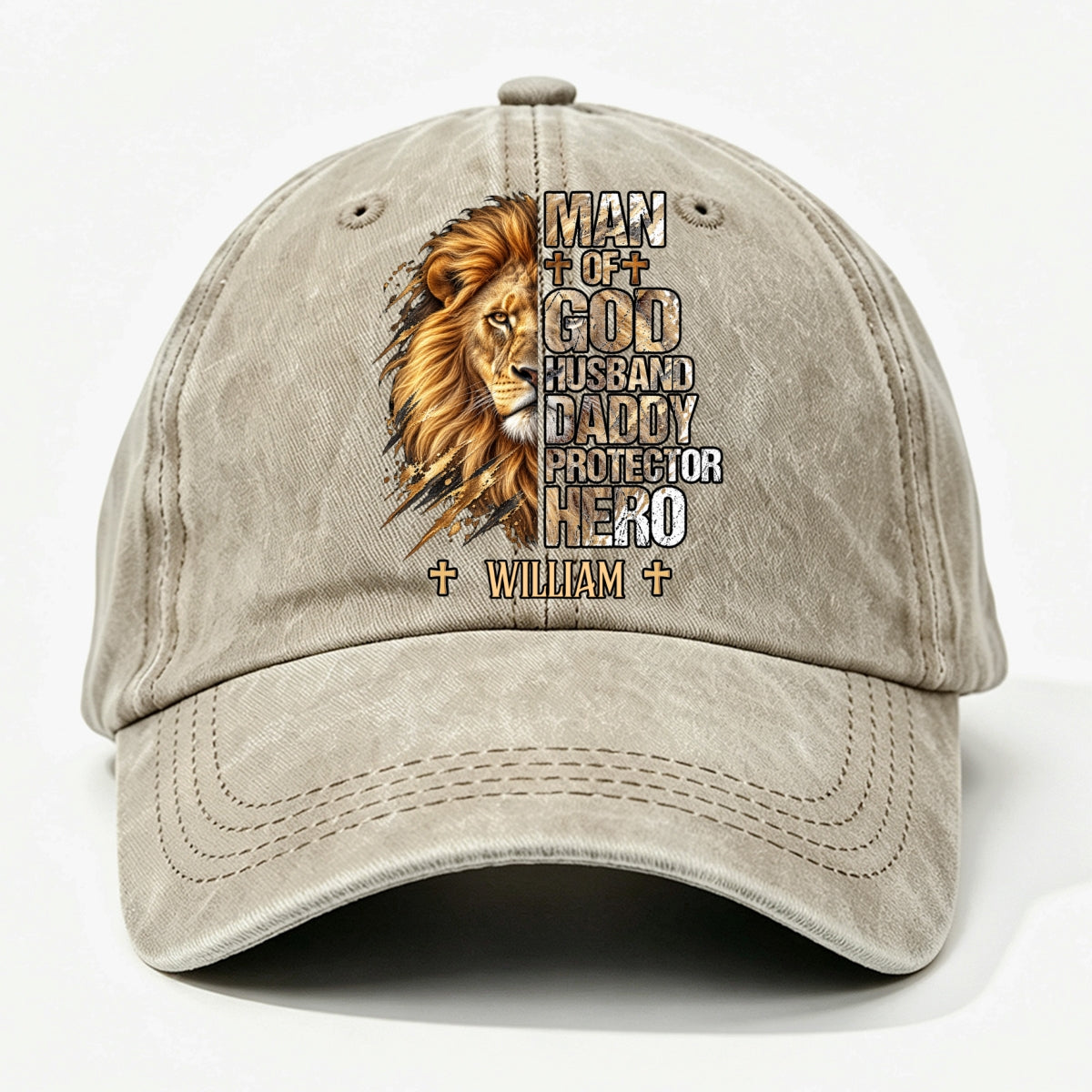 My Hero, Gift For Man - Personalized Custom Vintage Washed Denim Cap