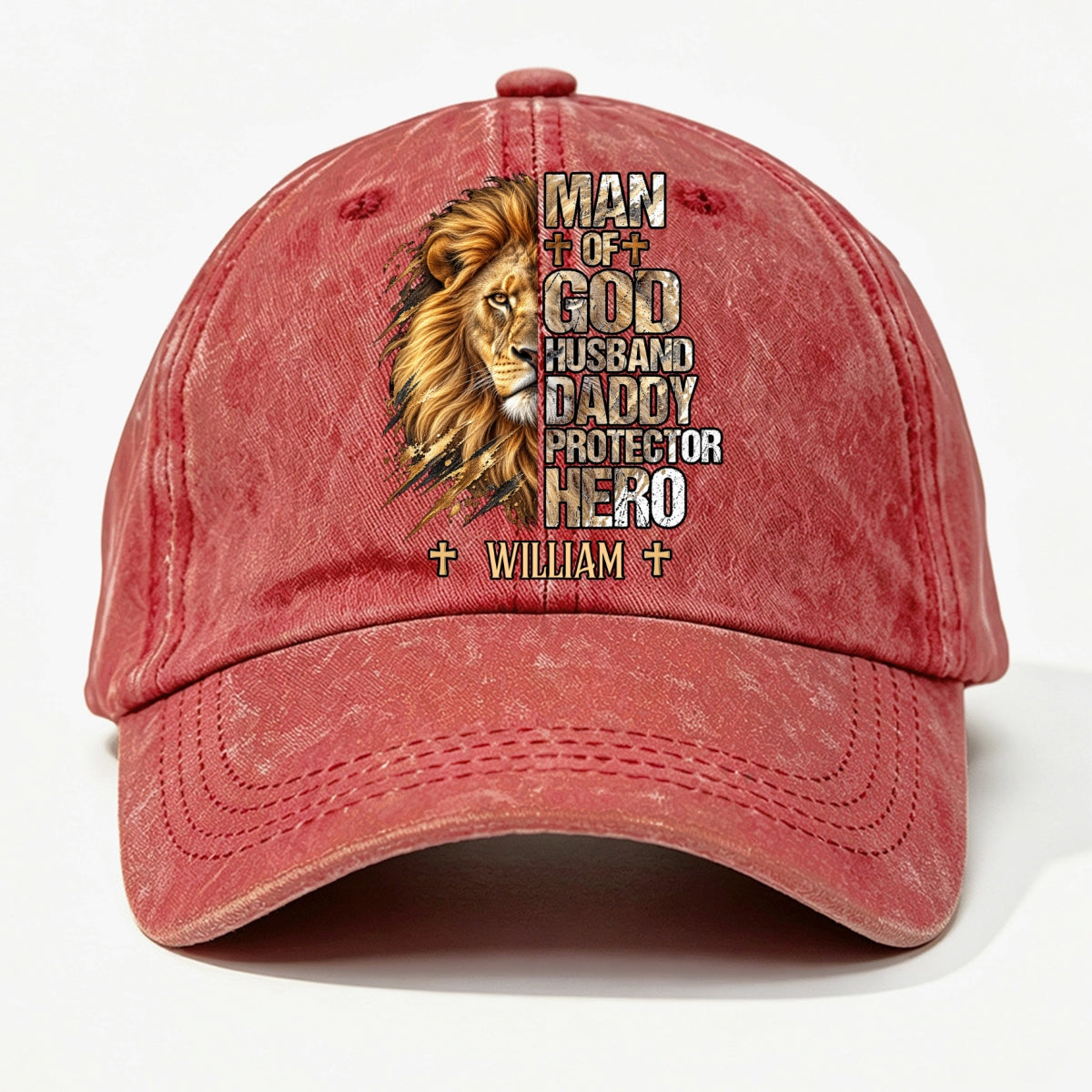 My Hero, Gift For Man - Personalized Custom Vintage Washed Denim Cap