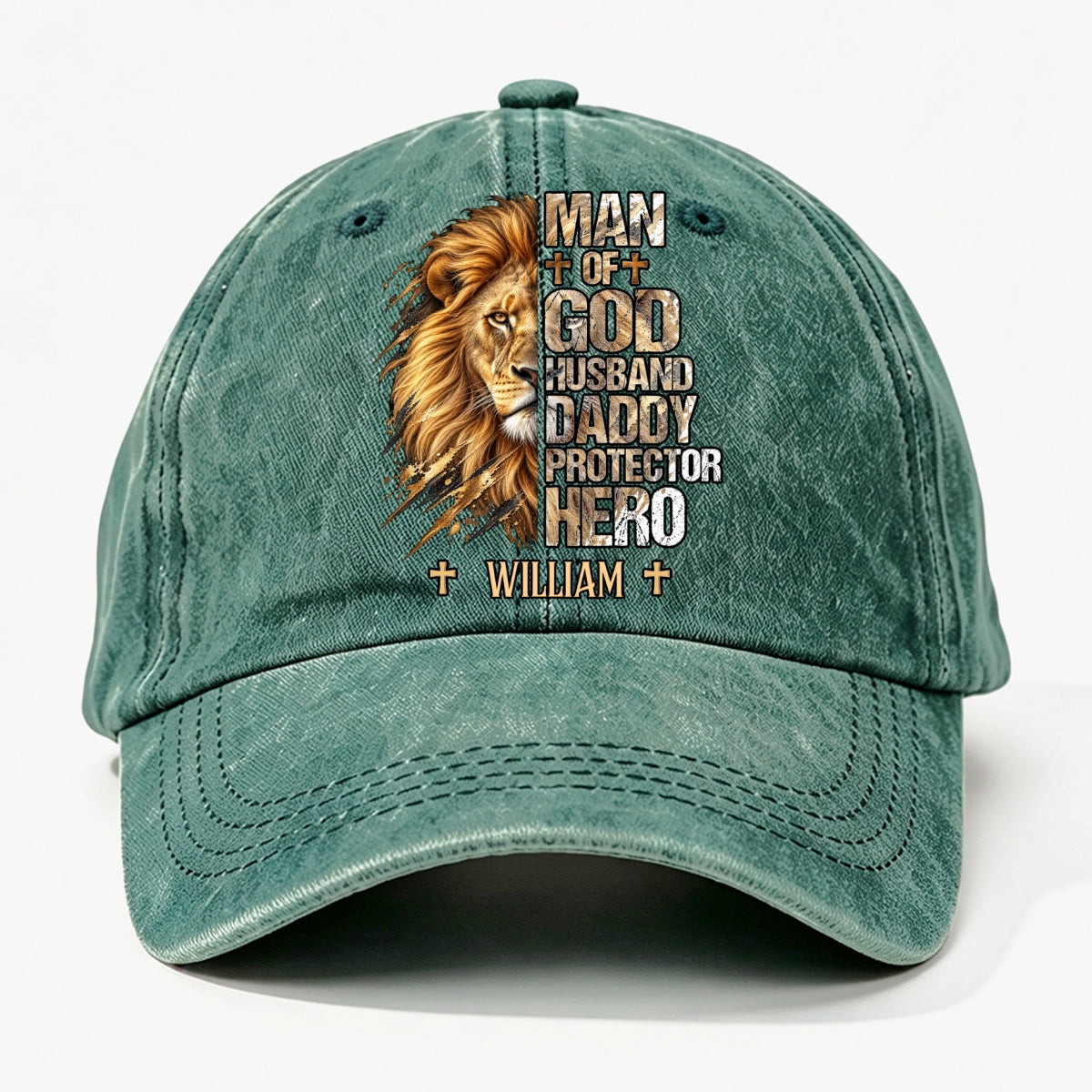 My Hero, Gift For Man - Personalized Custom Vintage Washed Denim Cap