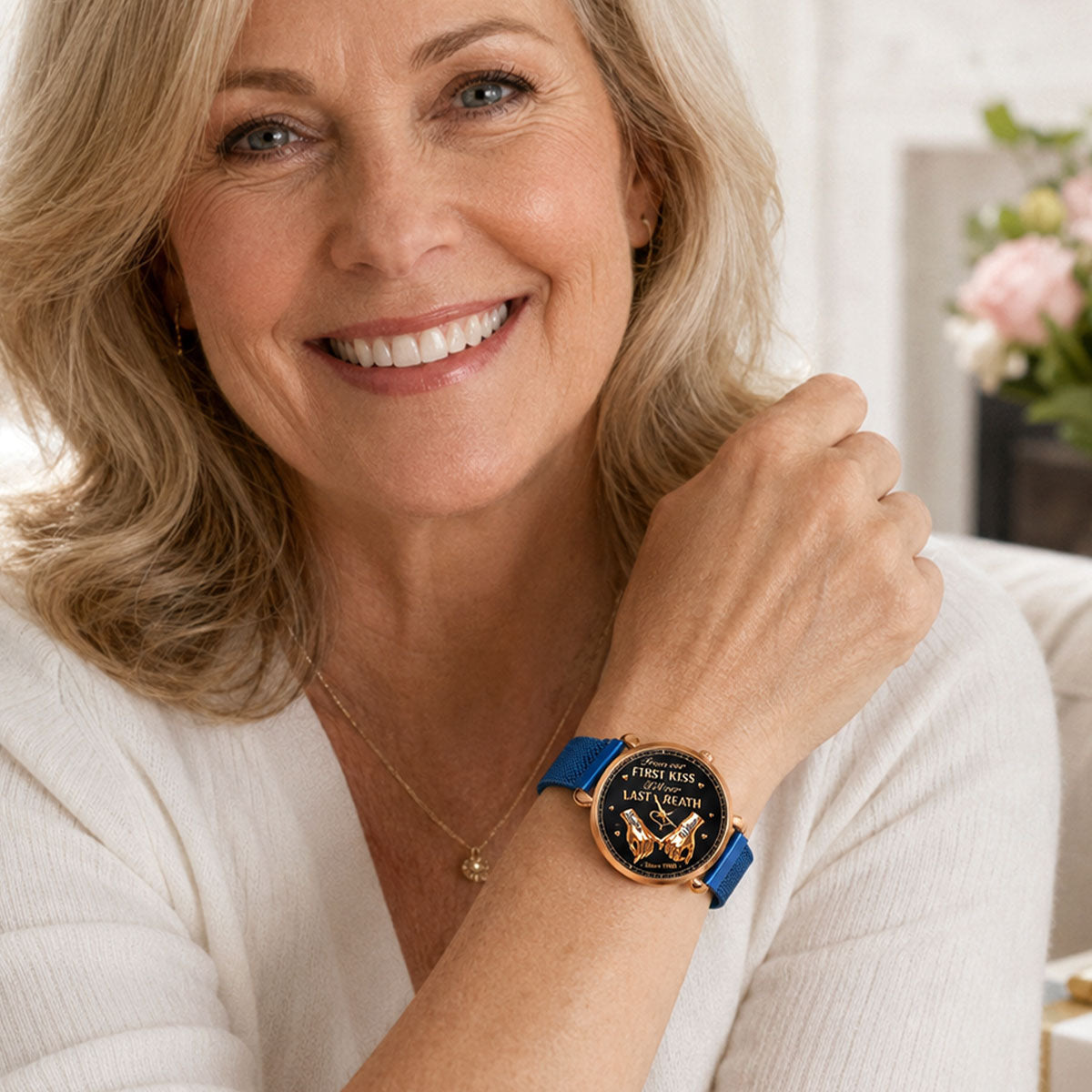 From First Kiss To Last Breath, Gift For Wife - Personalized Women's Wrist Watch