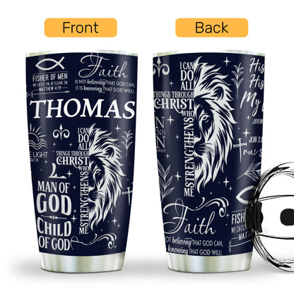 Man Of God Gift For Dad Husband Son | Personalized Stainless Steel Tumbler