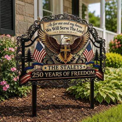 As For Me And My House We Will Serve The Lord, Gift of Faith | Personalized Metal Garden Stake