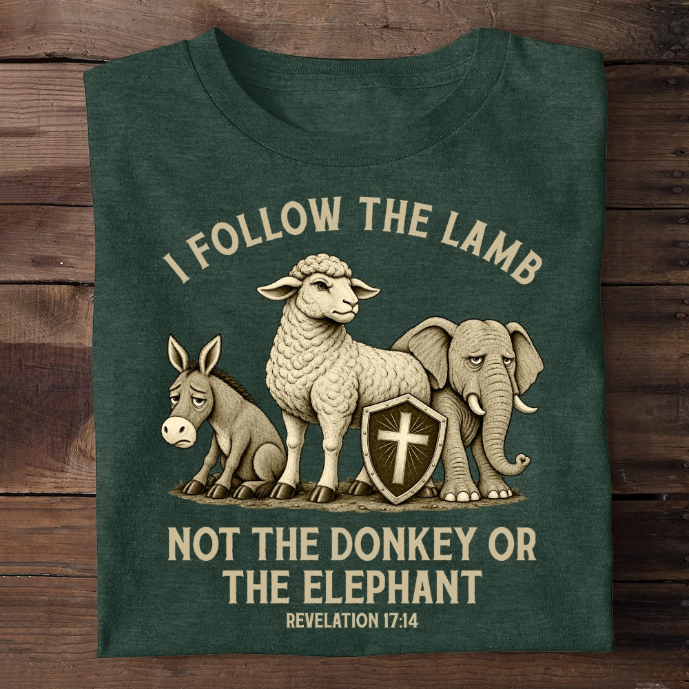 I Follow The Lamb Not The Donkey Or The Elephant, Gift For Faithful Christian | 2D Unisex T-shirt