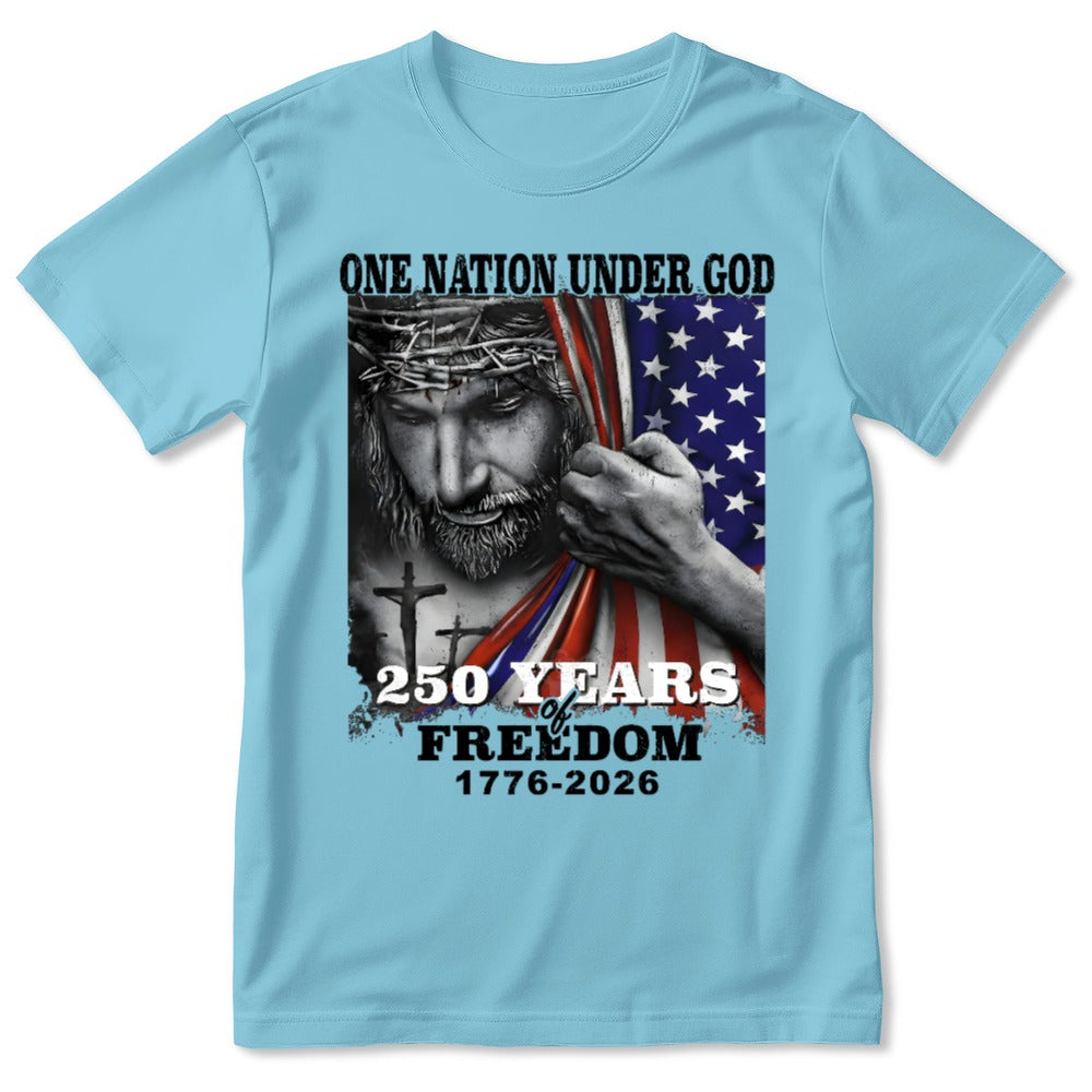 One Nation Under God, Patriotic Christian | 2D Unisex T-shirt