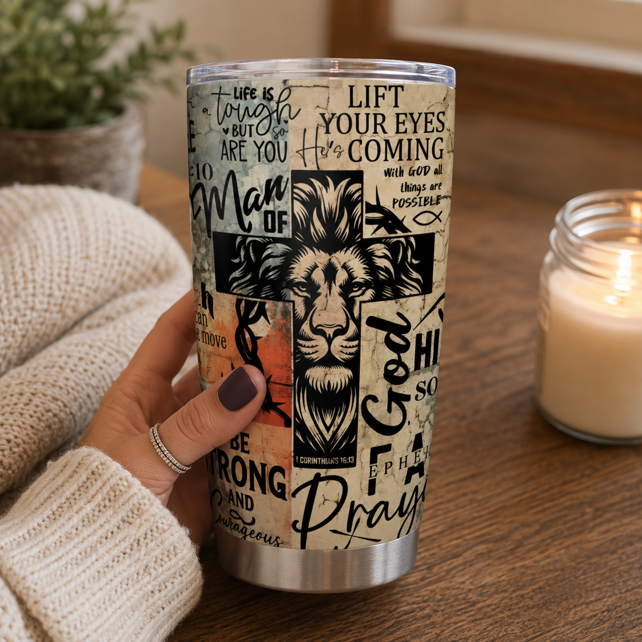 Man Of God Gift For Dad Husband Son, Father's Day Gift | Personalized Stainless Steel Tumbler