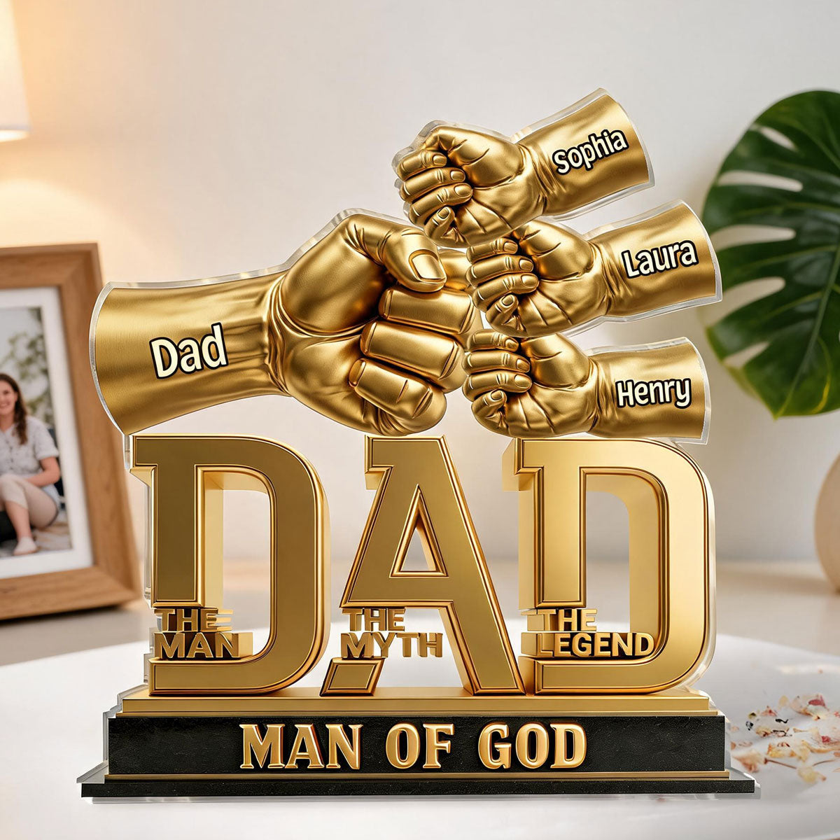 Dad The Man The Myth The Legend | Personalized Custom Shaped Acrylic Plaque