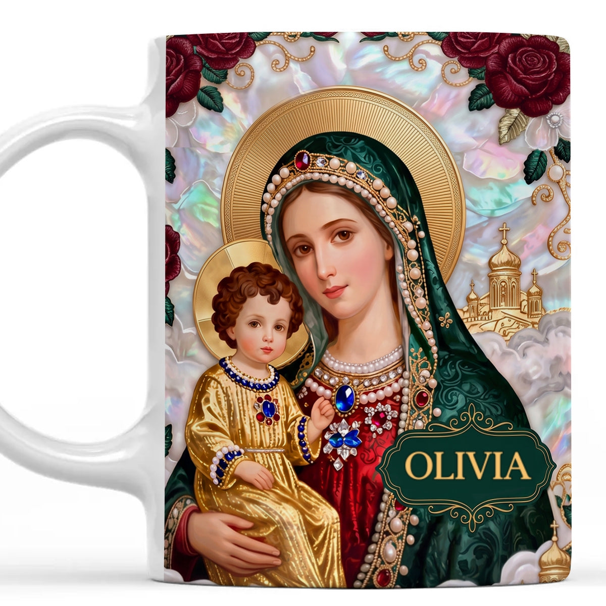 Our Lady Of Grace And Child, Gift For Mom | Personalized Ceramic Coffee Mug