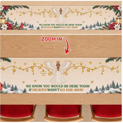 Custom Name Christmas Memorial Angel Decor, Gift For Family | Personalized Table Runner