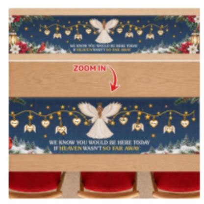 Custom Name Christmas Memorial Angel Decor, Gift For Family | Personalized Table Runner