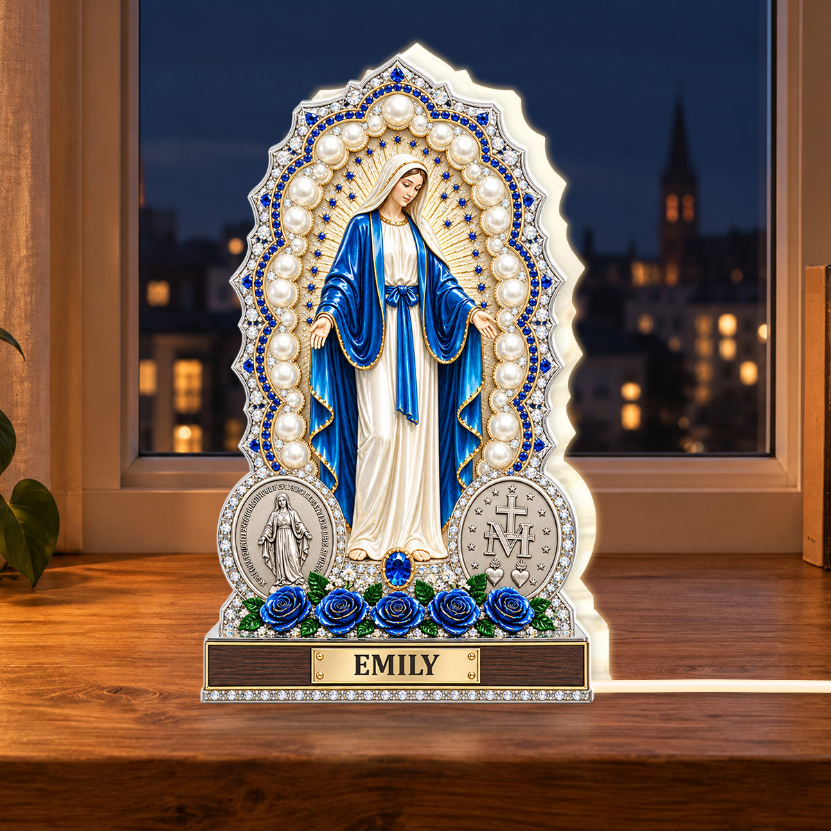 Our Lady Of Grace, Christian Gifts For Mom, Daughter, Grandma, Sister, Wife | Personalized Light Box