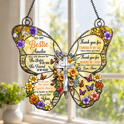 You Are The Sister Of My Soul, Gift For Best Friend | Personalized Acrylic Suncatcher