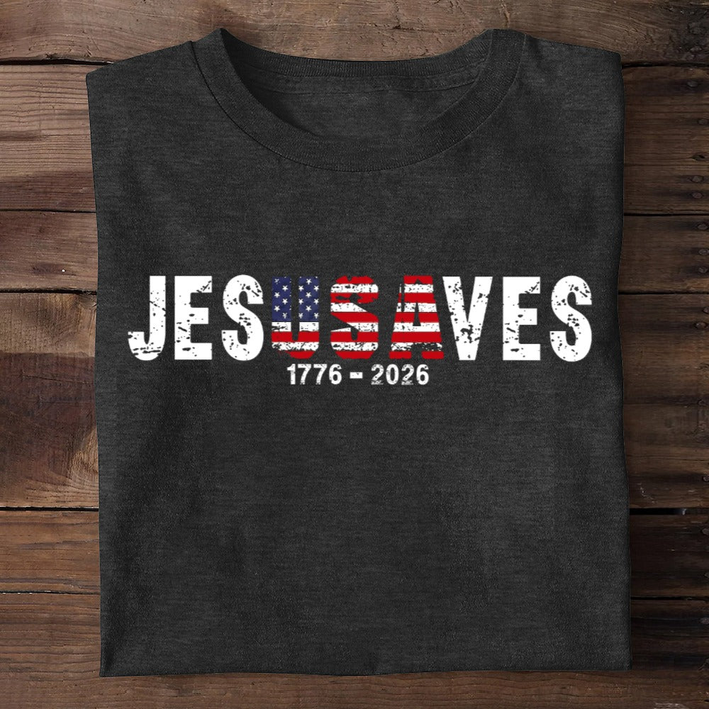 Jesus Saves USA, Patriotic Christian | 2D Unisex T-shirt