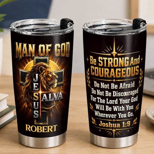Man Of God, Gift For Husband | Personalized Stainless Steel Tumbler