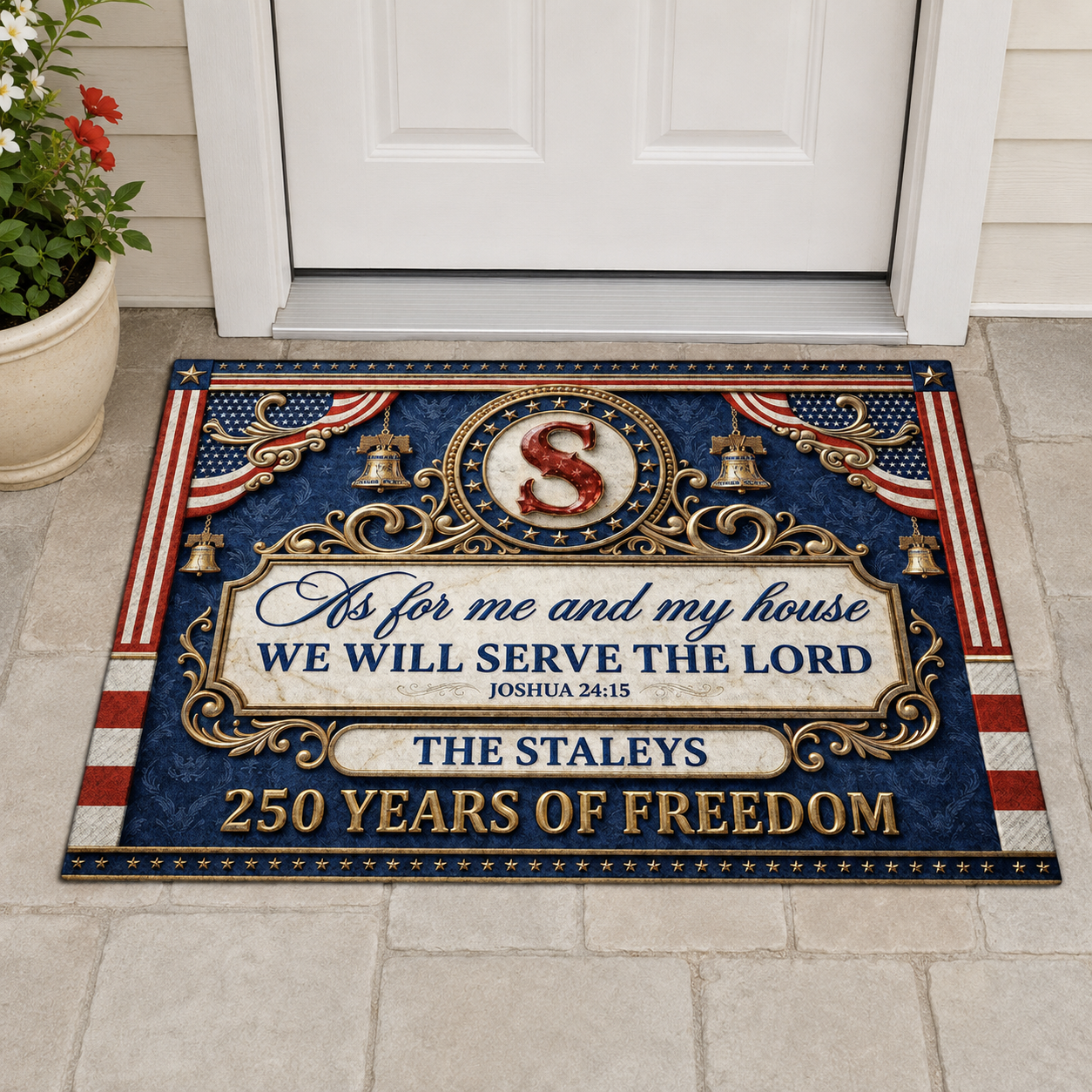 As For Me And My House We Will Serve The Lord 2, Gift of Grace | Personalized Doormat
