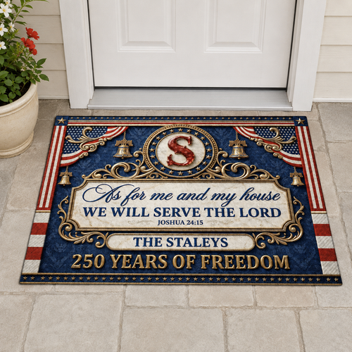 As For Me And My House We Will Serve The Lord 2, Gift of Grace | Personalized Doormat