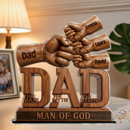Dad The Man The Myth The Legend | Personalized Custom Shaped Acrylic Plaque