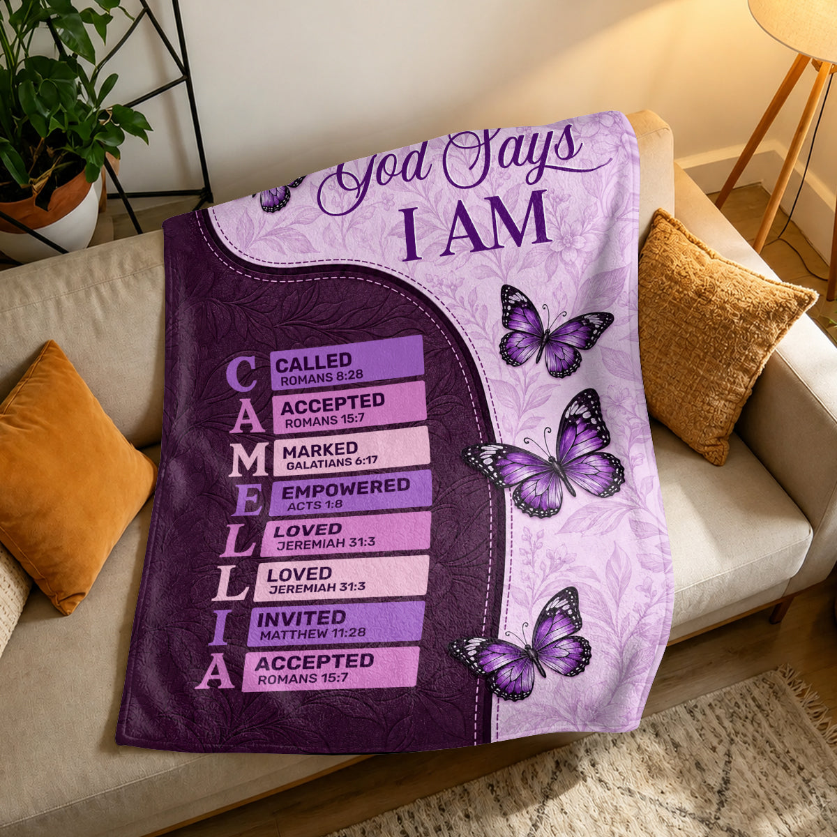 God Says, Gift For Loved One | Personalized Fleece Blanket