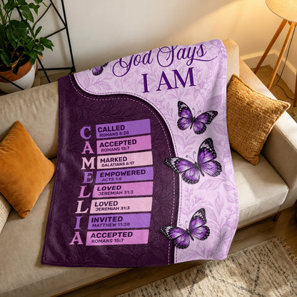God Says, Gift For Loved One | Personalized Fleece Blanket
