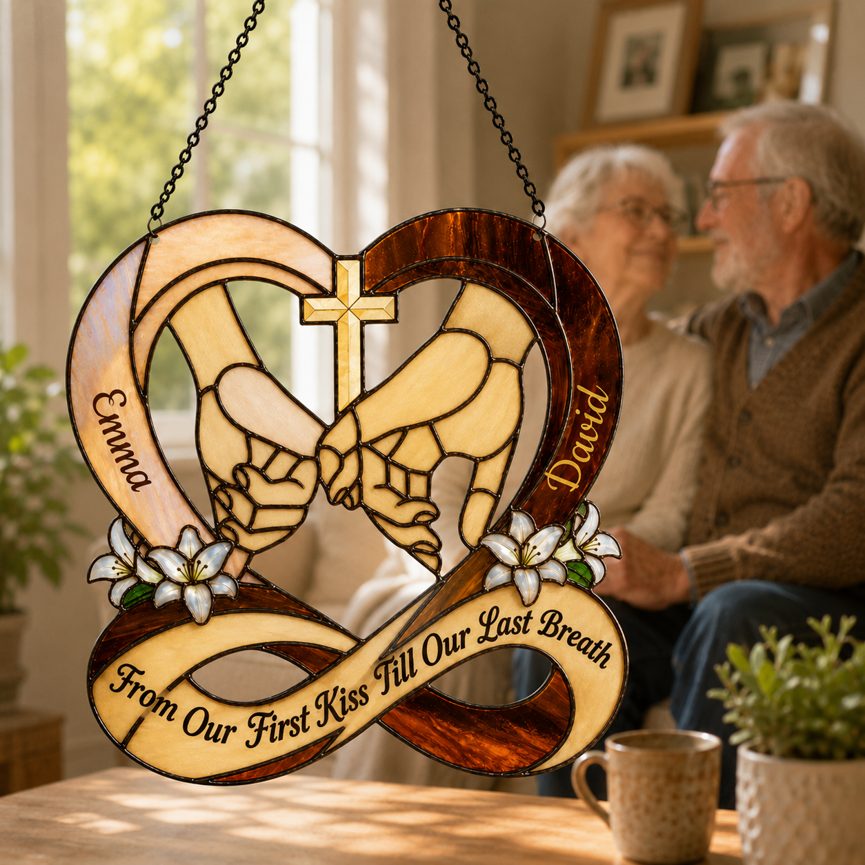 God Knew My Heart Needed You, Gift of Connection | Personalized Acrylic Suncatcher