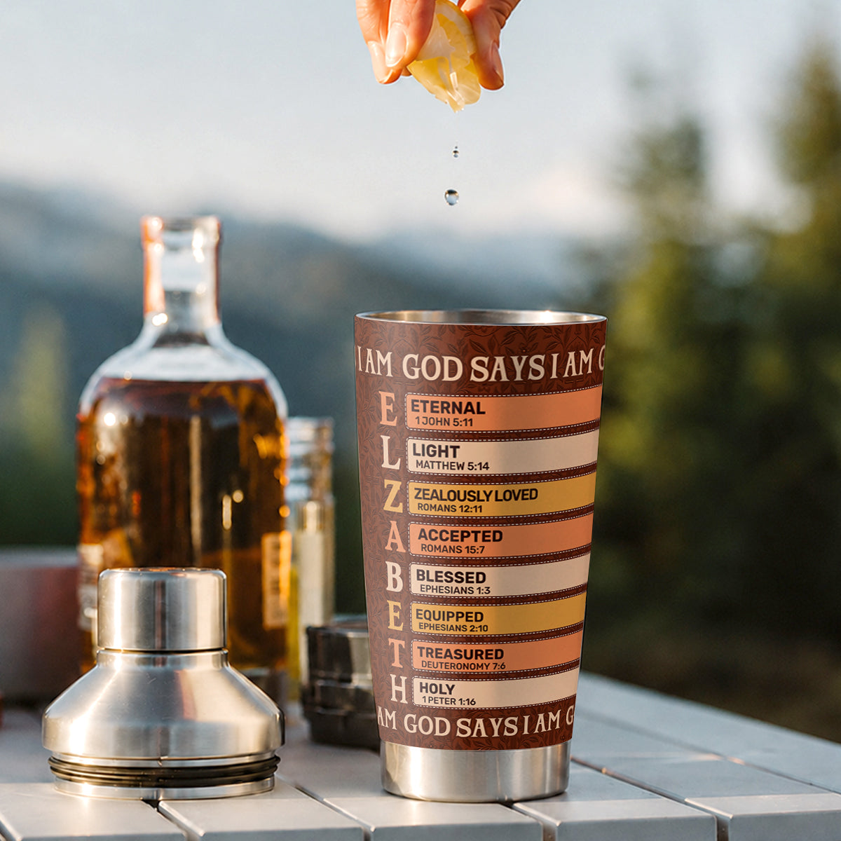God Says I Am, Gift For Loved One | Personalized Stainless Steel Tumbler