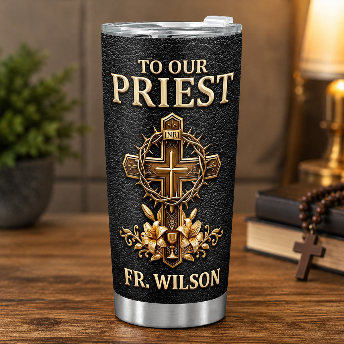 Thank You For Being A Faithful Shepherd, Christian Gift For Priest | Personalized Stainless Steel Tumbler