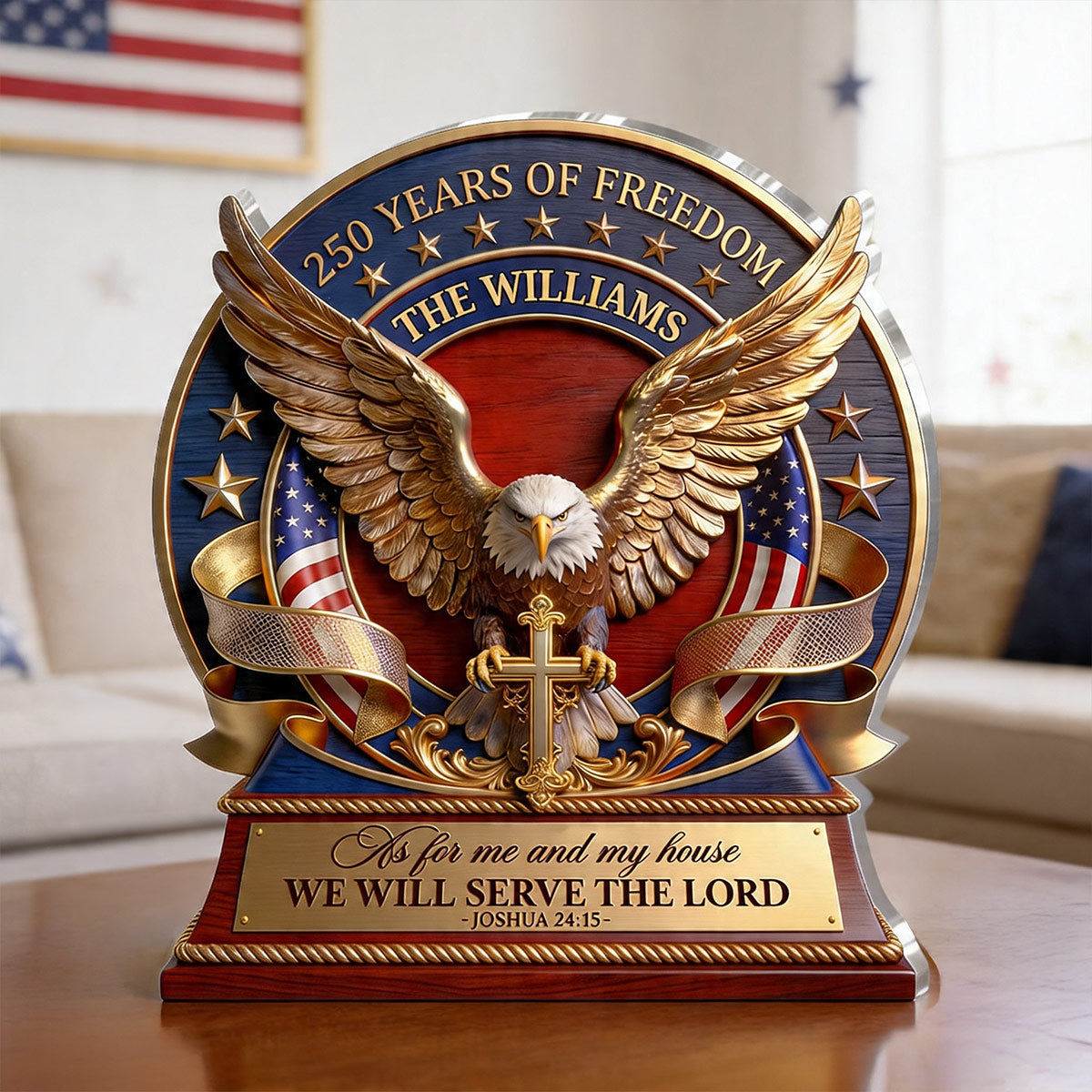 We Will Serve The Lord - Personalized Custom Shaped Acrylic Plaque