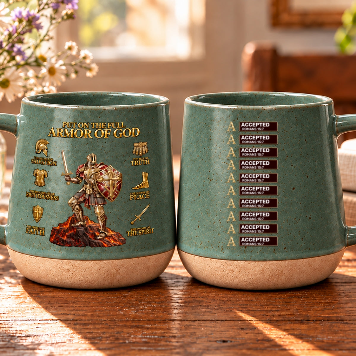 Put On The Full Armor Of God, Gift For Man | Personaliezd 12OZ Conical Coffee Mug