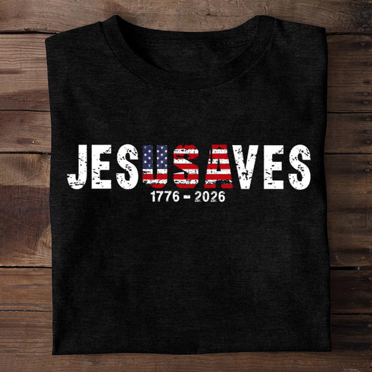 Jesus Saves USA, Patriotic Christian | 2D Unisex T-shirt