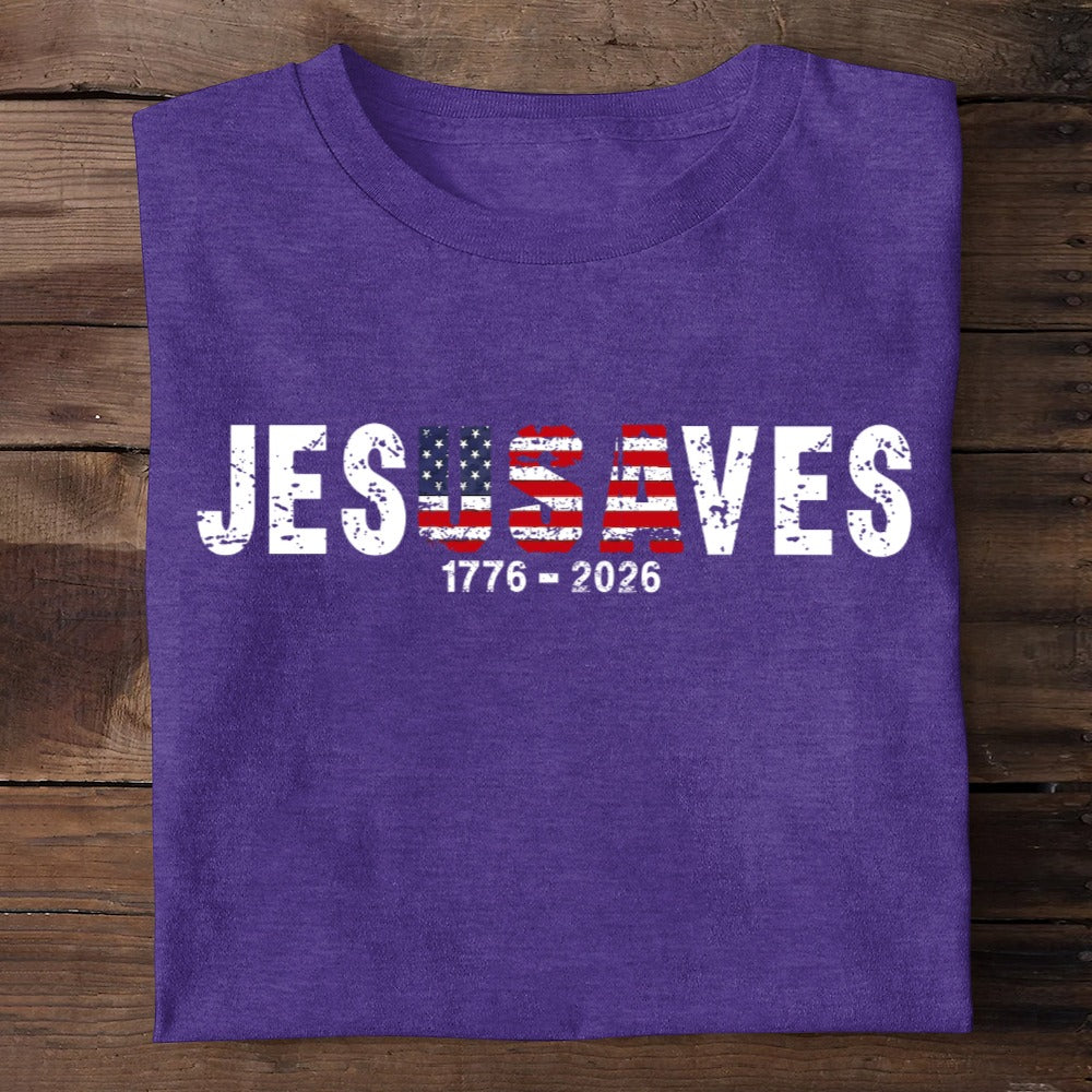 Jesus Saves USA, Patriotic Christian | 2D Unisex T-shirt