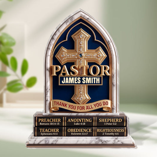 Our Pastor - Thank You For All You Do, Gift For Pastor | Personalized Custom Shaped Acrylic Plaque