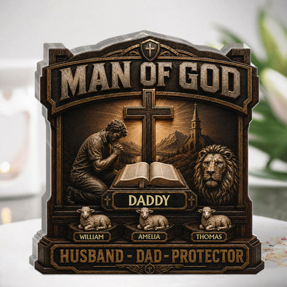 Man Of God, Gift For Dad | Personalized Custom Shaped Acrylic Plaque