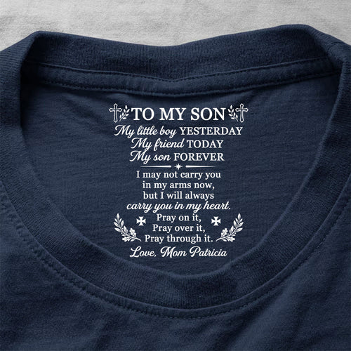 To My Son My Little Boy , Gift For Son | Personalized Shirt With Design Inner Neck